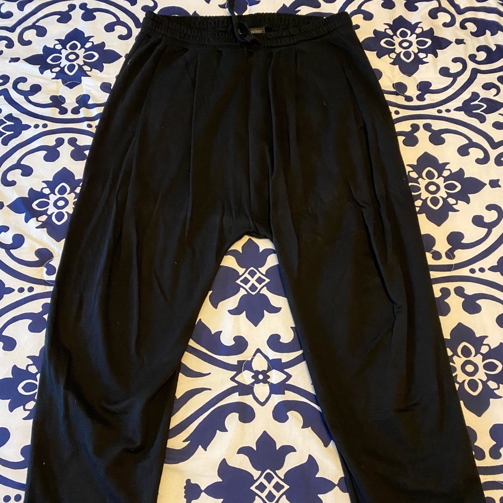 ZARA MAN Black JOGGERS Raw HEM XLarge NWT